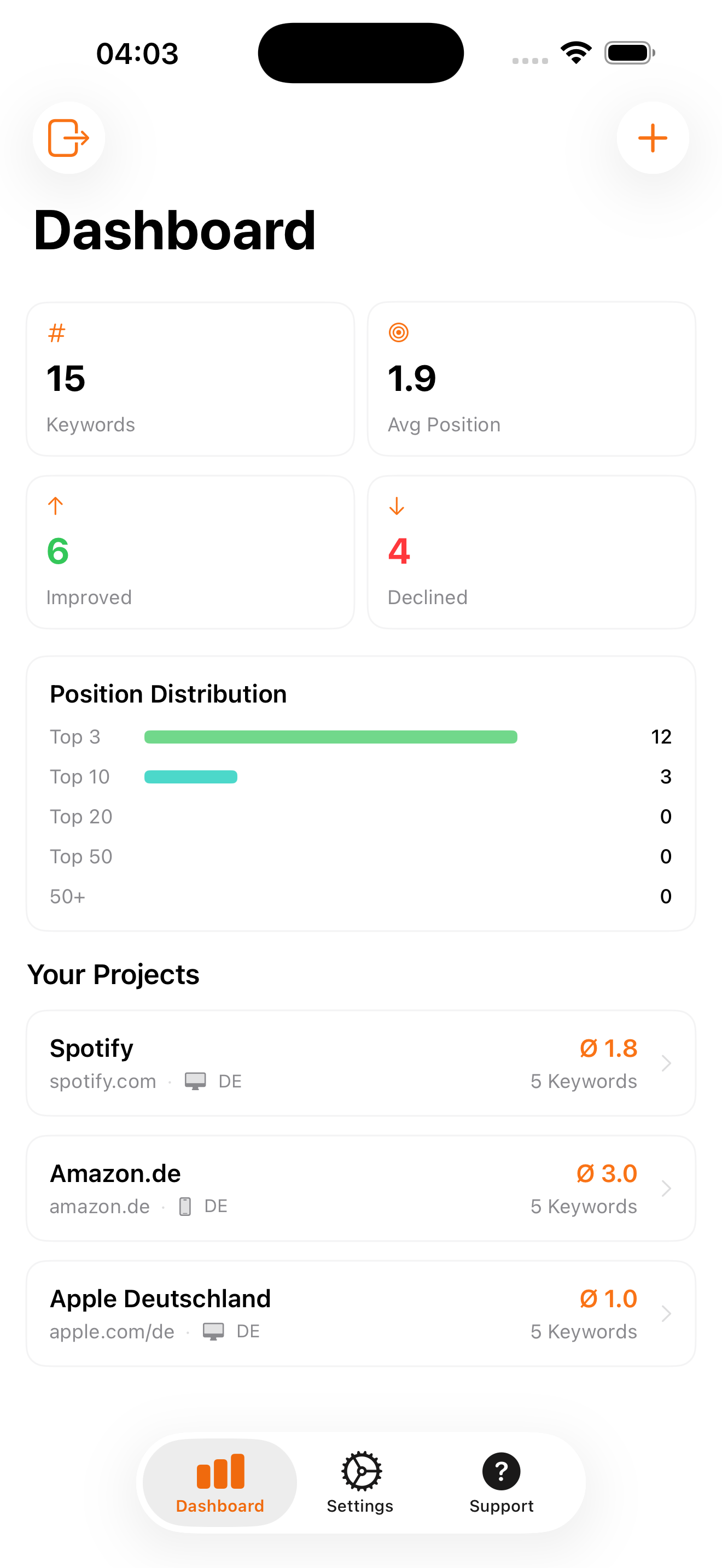 SerPilot iOS App — Dashboard